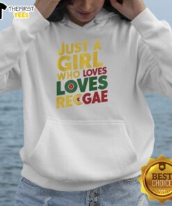 Alt Text: Awesome Just A Girl Who Loves Reggae Hoodie in vibrant colors, perfect for reggae music fans and stylish outfits.