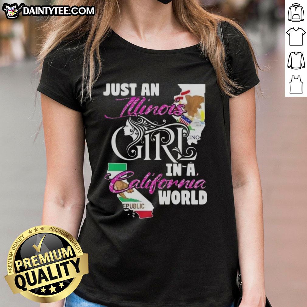 awesome-just-an-illinois-girl-in-a-california-world-ladies-tee Awesome Just An Illinois Girl In A California World ladies tee featuring stylish design and vibrant colors.