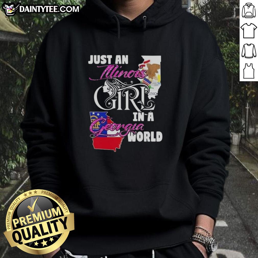 awesome-just-an-illinois-girl-in-a-georgia-world-hoodie Illinois girl in a Georgia world hoodie, showcasing a stylish design perfect for casual wear and expressing state pride.