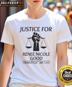 Awesome Justice For Renee Nicole Good Minneapolis Jan 7 2026 T-Shirt featuring bold graphics and a powerful message.