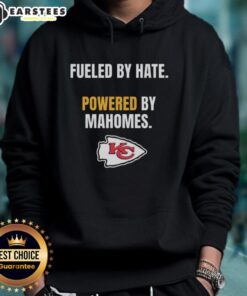 Awesome Kansas City Chiefs hoodie fueled by hate, powered by Mahomes, showcasing team spirit and style.