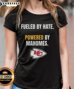 Awesome Kansas City Chiefs Fueled By Hate Powered By Mahomes Ladies Tee featuring vibrant team colors and stylish design.