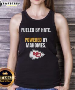 Awesome Kansas City Chiefs tank top featuring Mahomes, fueled by hate, perfect for game day and fan apparel.