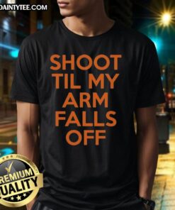 Alt Text: Awesome Kevin Durant Shoot Til My Arm Falls Off T-Shirt featuring bold graphics and vibrant colors, perfect for basketball fans.