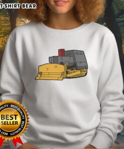 Awesome Killdozer modified bulldozer sweatshirt featuring a bold graphic design, perfect for fans of heavy machinery.