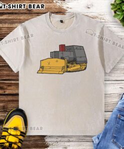 Awesome Killdozer modified bulldozer graphic on a trendy washed T-shirt for enthusiasts and fans of unique apparel.