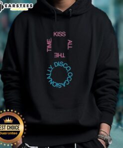 Awesome Kiss All The Time Disco Logo Hoodie featuring vibrant colors and bold logo design for stylish fans.