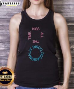 Awesome Kiss All The Time Disco Logo Tank Top featuring a vibrant graphic design perfect for music lovers.