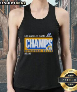 Awesome Los Angeles Rams Champs Divisional Round 2025-26 tank top showcasing team pride and vibrant graphics.