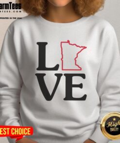 Awesome Love Minnesota Outline Sweatshirt featuring a stylish design perfect for Minnesota pride and casual wear.