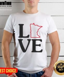 Awesome Love Minnesota Outline T-Shirt featuring a stylish graphic of Minnesota's outline and heart design.