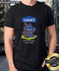 Awesome Lowe's Gift Card X Toothless Stitch shirt featuring 'Stay Different Stay Weird' design for unique style.