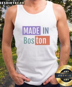 Stylish Made in Boston tank top featuring a vibrant design, perfect for summer outings and showcasing local pride.