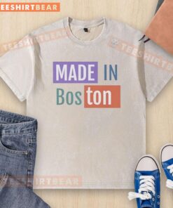 Alt Text: Awesome Made in Boston washed t-shirt featuring a vintage design, perfect for casual wear and showcasing local pride.