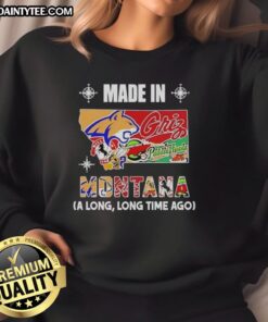 Awesome Made In Montana sweatshirt featuring a vintage logo mashup of state teams for a stylish, nostalgic look.
