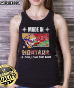 Awesome Made In Montana tank top featuring a vintage mashup logo design celebrating the state's teams and heritage.