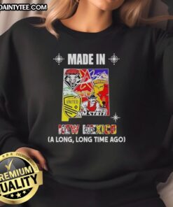 Alt Text: Awesome Made in New Mexico sweatshirt featuring a unique state mashup logo, perfect for fans of local sports teams.