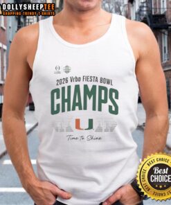 Miami Hurricanes 2026 Fiesta Bowl Champs tank top showcasing vibrant team colors and bold logo, perfect for fans.