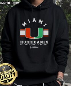 Alt Text: Miami Hurricanes College Football Playoff National Championship 2026 logo hoodie, featuring vibrant team colors and design.