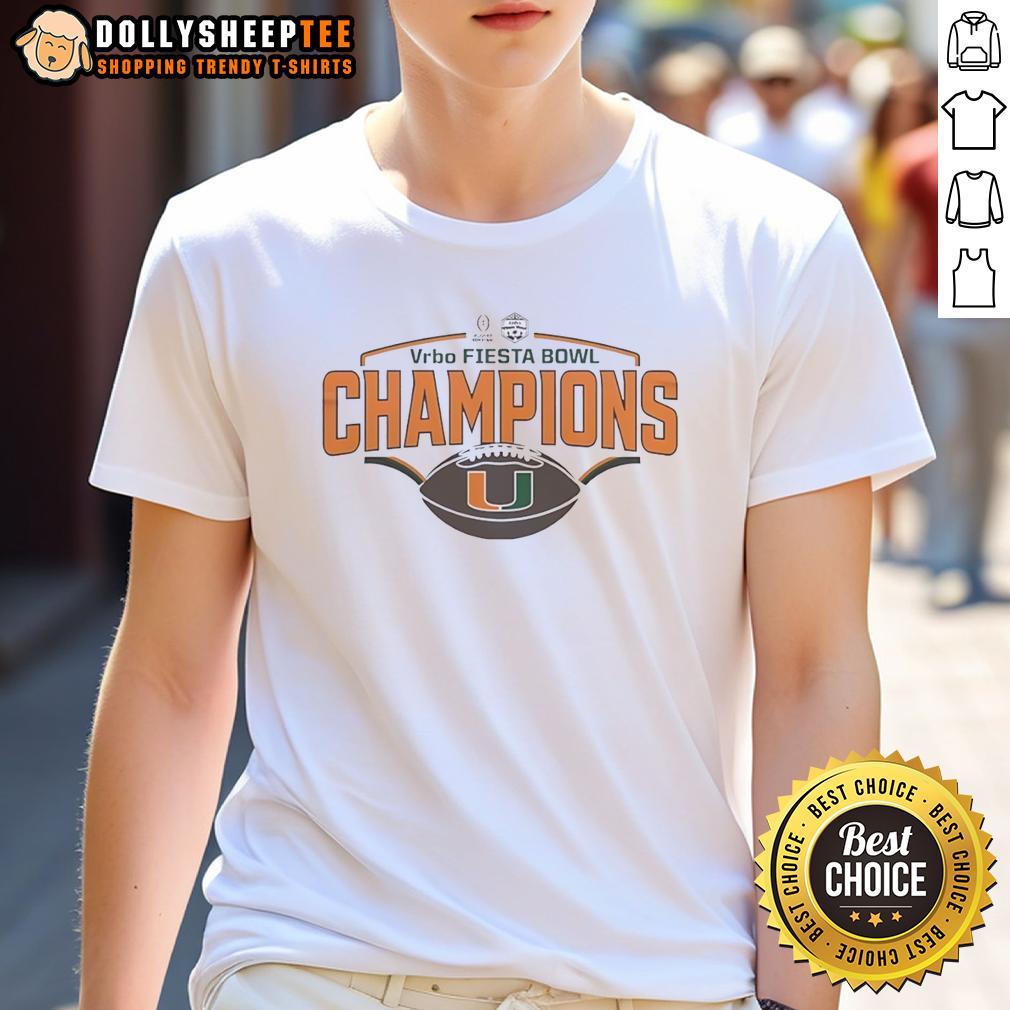 Awesome Miami Hurricanes Football Fiesta Bowl Champions Cfp 2026 T Shirt Awesome Miami Hurricanes Football Fiesta Bowl Champions CFP 2026 T-shirt featuring team colors and logo for fans.