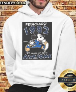 Alt Text: Awesome Mickey Mouse February 1982 hoodie celebrating 44 years of being awesome with a vibrant design.