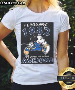Awesome Mickey Mouse February 1982 tee celebrating 44 years of Mickey's charm, perfect for Disney fans and collectors.