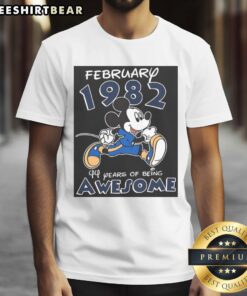 Awesome Mickey Mouse February 1982 T-Shirt celebrating 44 years of being awesome, featuring a vibrant Mickey design.