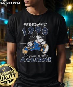 Alt Text: Awesome Mickey Mouse February 1990 T-Shirt celebrating 36 years of being awesome, featuring a vibrant Mickey design.