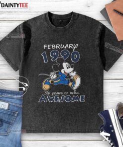 Awesome Mickey Mouse February 1990 washed t-shirt celebrating 36 years of Disney magic and nostalgia.