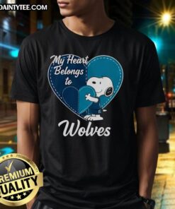 Awesome Minnesota Timberwolves X Snoopy Cartoon Valentine 2026 T-Shirt featuring playful Snoopy design and team colors.