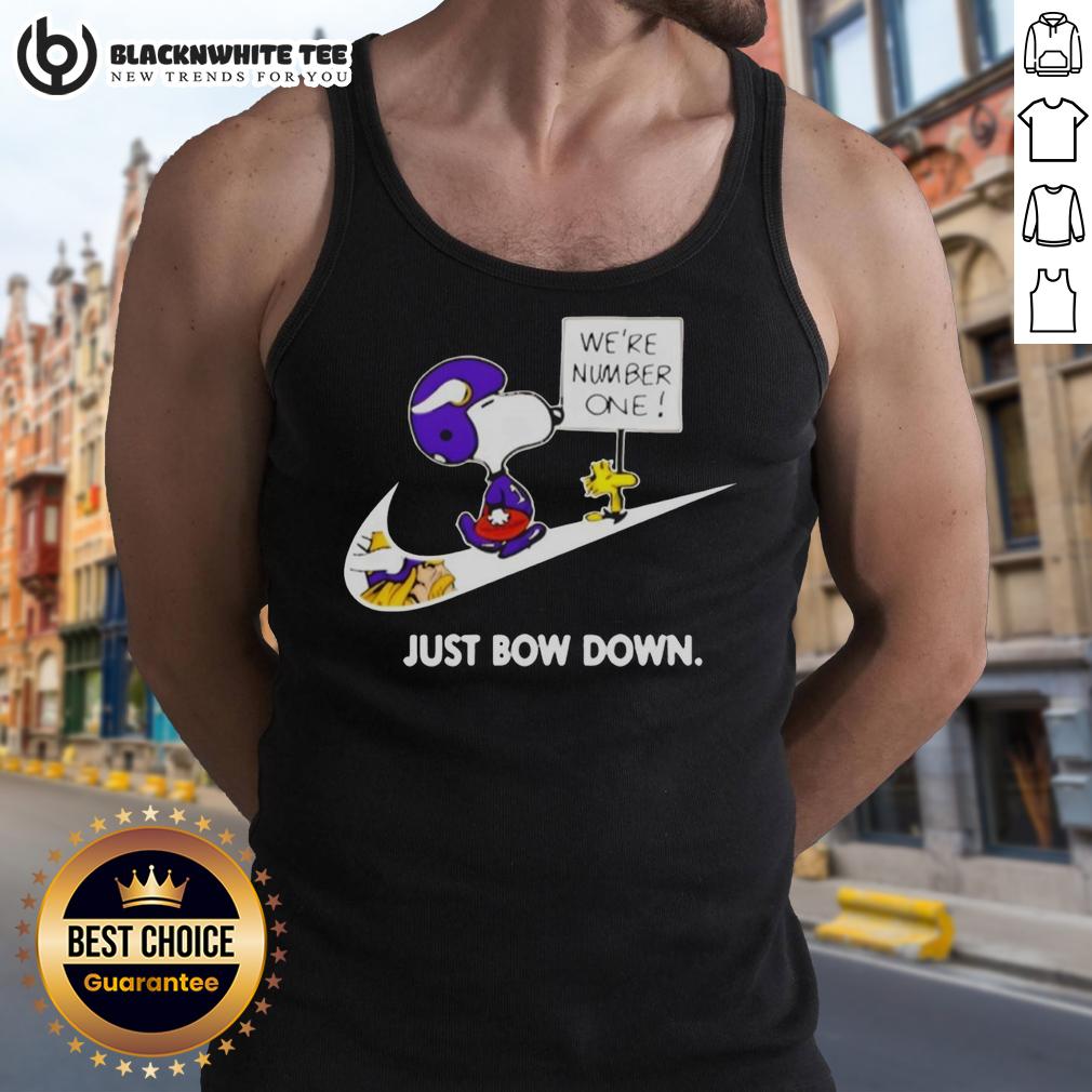 Awesome Minnesota Vikings Are Number One Just Bow Down Snoopy Tank Top Awesome Minnesota Vikings Are Number One Just Bow Down Snoopy Tank Top featuring a vibrant design and team spirit.