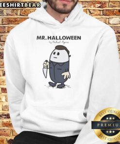 Awesome Mr. Halloween by Michael Myers hoodie featuring a spooky design, perfect for Halloween enthusiasts and fans.