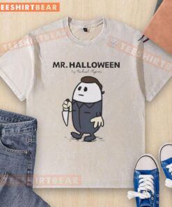 Awesome Mr. Halloween by Michael Myers washed t-shirt featuring iconic horror design and comfortable fit for fans.