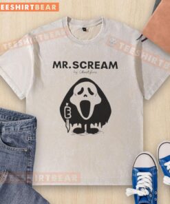 Awesome Mr. Scream by Ghostface washed t-shirt featuring a spooky design perfect for horror movie fans.