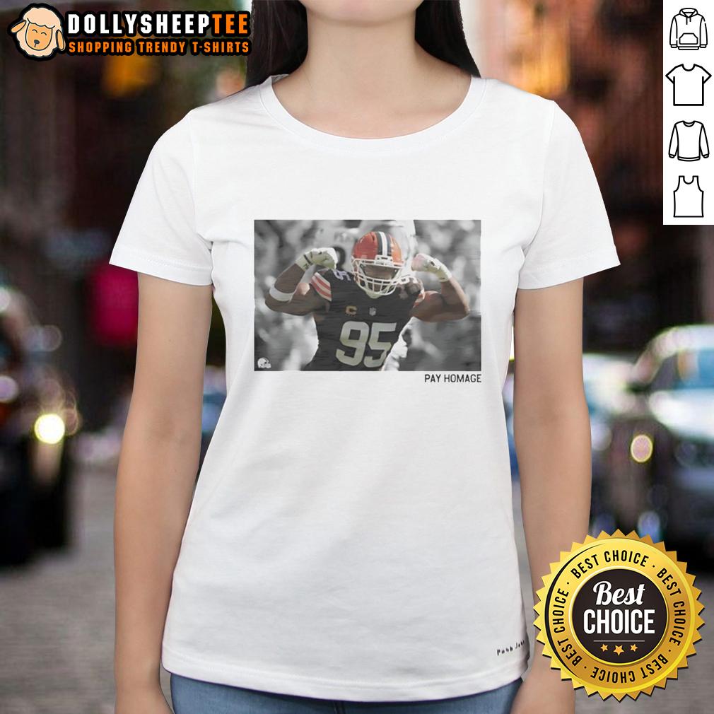 Awesome Myles Garrett Pay Homage Ladies Tee Awesome Myles Garrett Pay Homage Ladies Tee featuring a stylish design celebrating the NFL star.