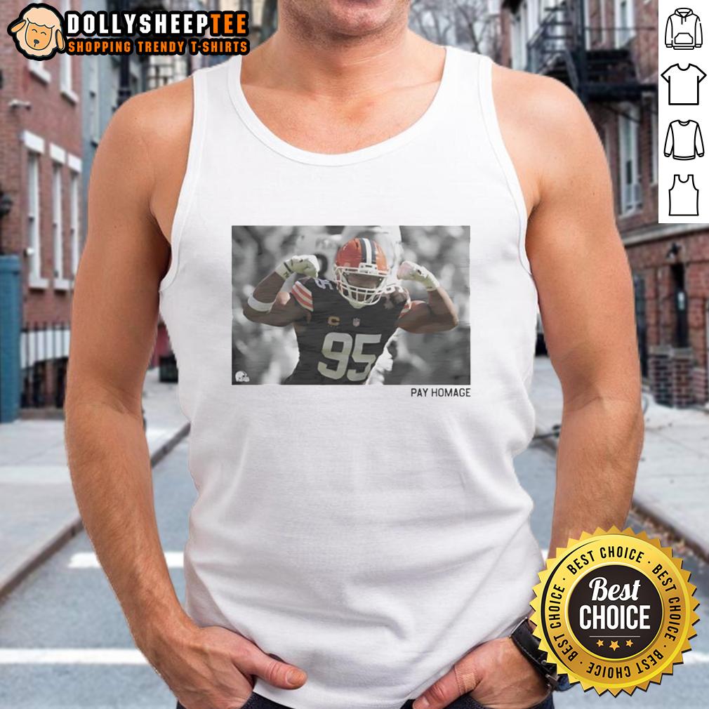 Awesome Myles Garrett Pay Homage Tank Top Awesome Myles Garrett Pay Homage tank top featuring vibrant graphics celebrating the NFL star's athleticism and style.