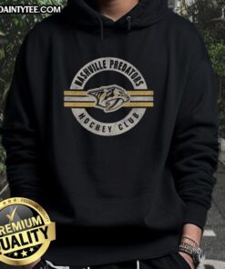 Awesome Nashville Predators surround hoodie featuring team colors and logo, perfect for fans and sports enthusiasts.
