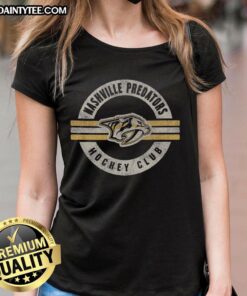 Awesome Nashville Predators Surround Ladies Tee featuring team colors and logo, perfect for female hockey fans.