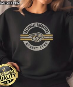 Awesome Nashville Predators surround sweatshirt featuring team colors and logo, perfect for hockey fans.