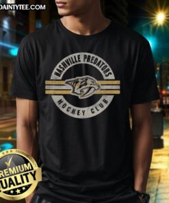 Awesome Nashville Predators Surround T-Shirt featuring vibrant team colors and logo, perfect for fans and game day attire.