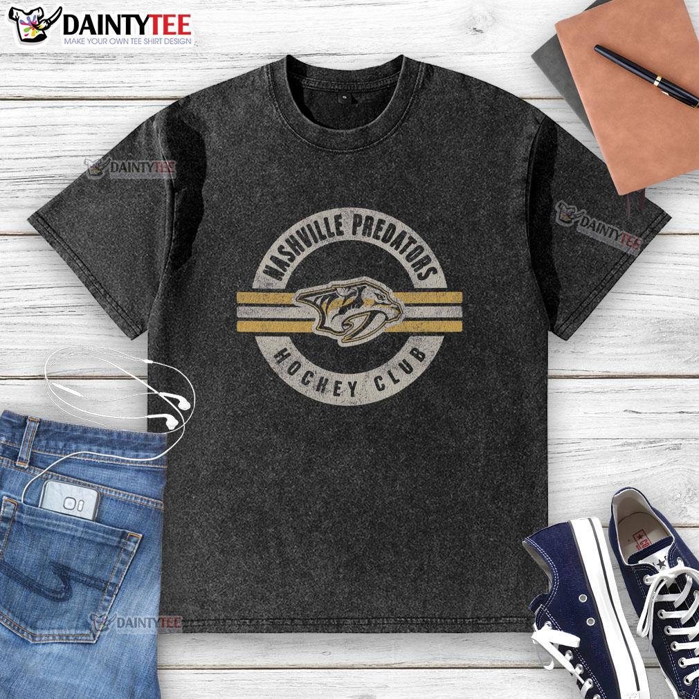 awesome-nashville-predators-surround-washed-t-shirt Awesome Nashville Predators Surround Washed T-Shirt featuring team colors and logo, perfect for fans and casual wear.