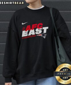 Alt Text: Awesome New England Patriots 2025 NFC East Champions Super Bowl LX mascot sweatshirt featuring team logo and colors.