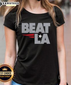 Alt Text: Awesome New England Patriots Beat La Ladies Tee featuring team colors and logo, perfect for NFL fans and women.