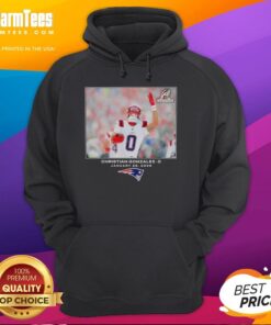 Alt Text: Awesome New England Patriots Christian Gonzalez NFL hoodie showcasing Week 21 flash features, perfect for fans.