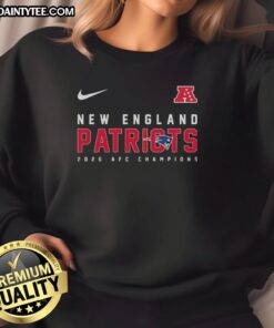 Awesome New England Patriots NFL AFC Championship 2026 Sweatshirt, perfect for fans showcasing team spirit.
