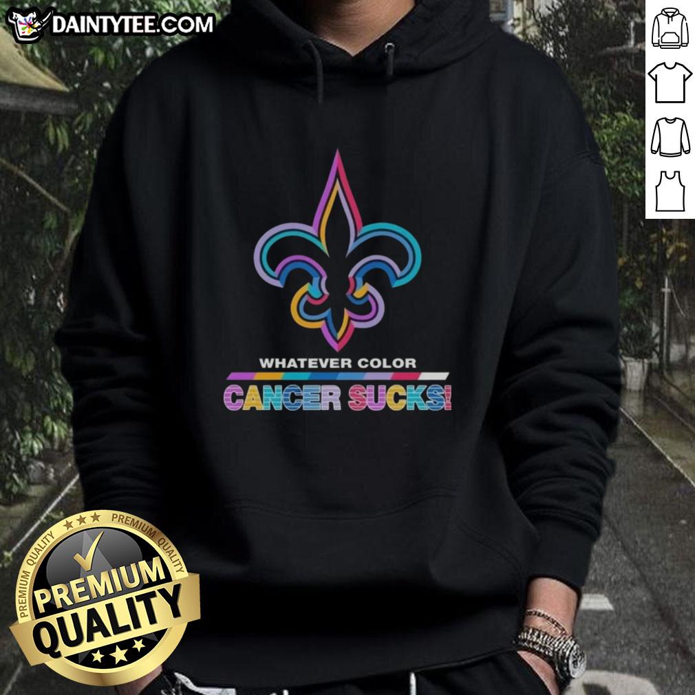 awesome-new-orleans-saints-football-whatever-color-cancer-sucks-logo-colors-hoodie Awesome New Orleans Saints football hoodie with colorful 'Cancer Sucks' logo, perfect for fans supporting a cause.