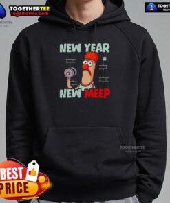 Awesome New Year New Meep Gym Cartoon Hoodie featuring a vibrant design perfect for fitness enthusiasts and cartoon lovers.