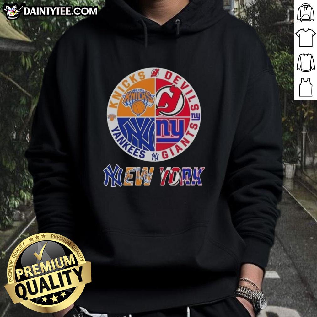 awesome-new-york-city-sports-knicks-devils-giants-yankees-logos-combine-hoodie Awesome New York City Sports hoodie featuring Knicks, Devils, Giants, and Yankees logos, perfect for fans.