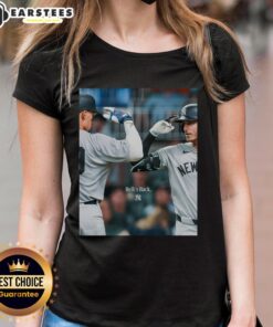 Awesome New York Yankees Back to Back Judge to Belli Bellis Ladies Tee showcasing team spirit and style.