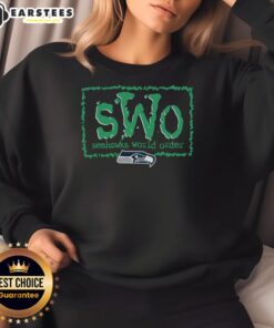 Awesome NWO X Seattle Seahawks sweatshirt featuring bold graphics and a comfortable fit for fans and sports enthusiasts.